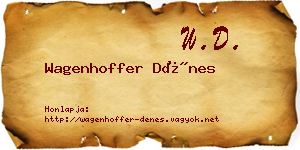 Wagenhoffer Dénes névjegykártya