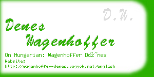 denes wagenhoffer business card